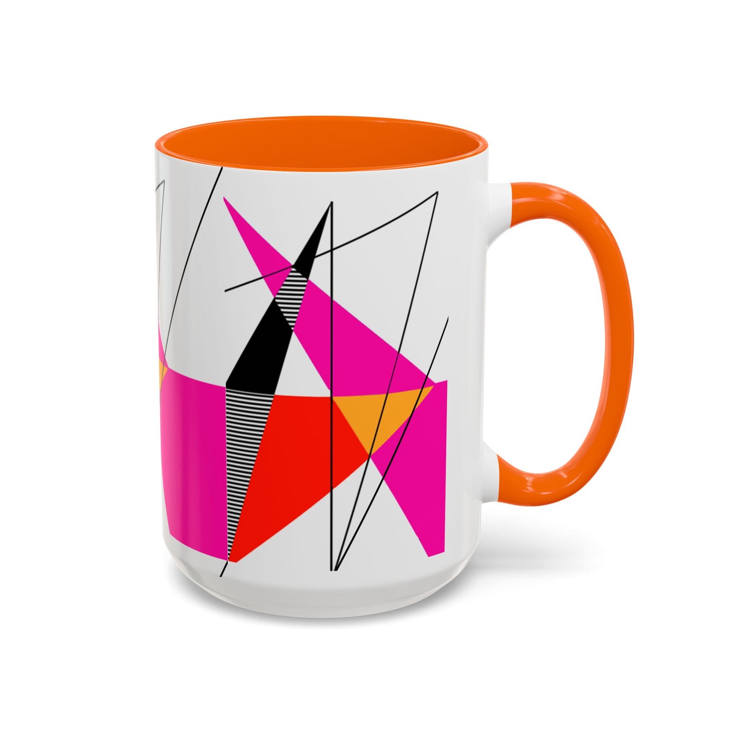 Vibrant Geometric Accent Coffee Mug