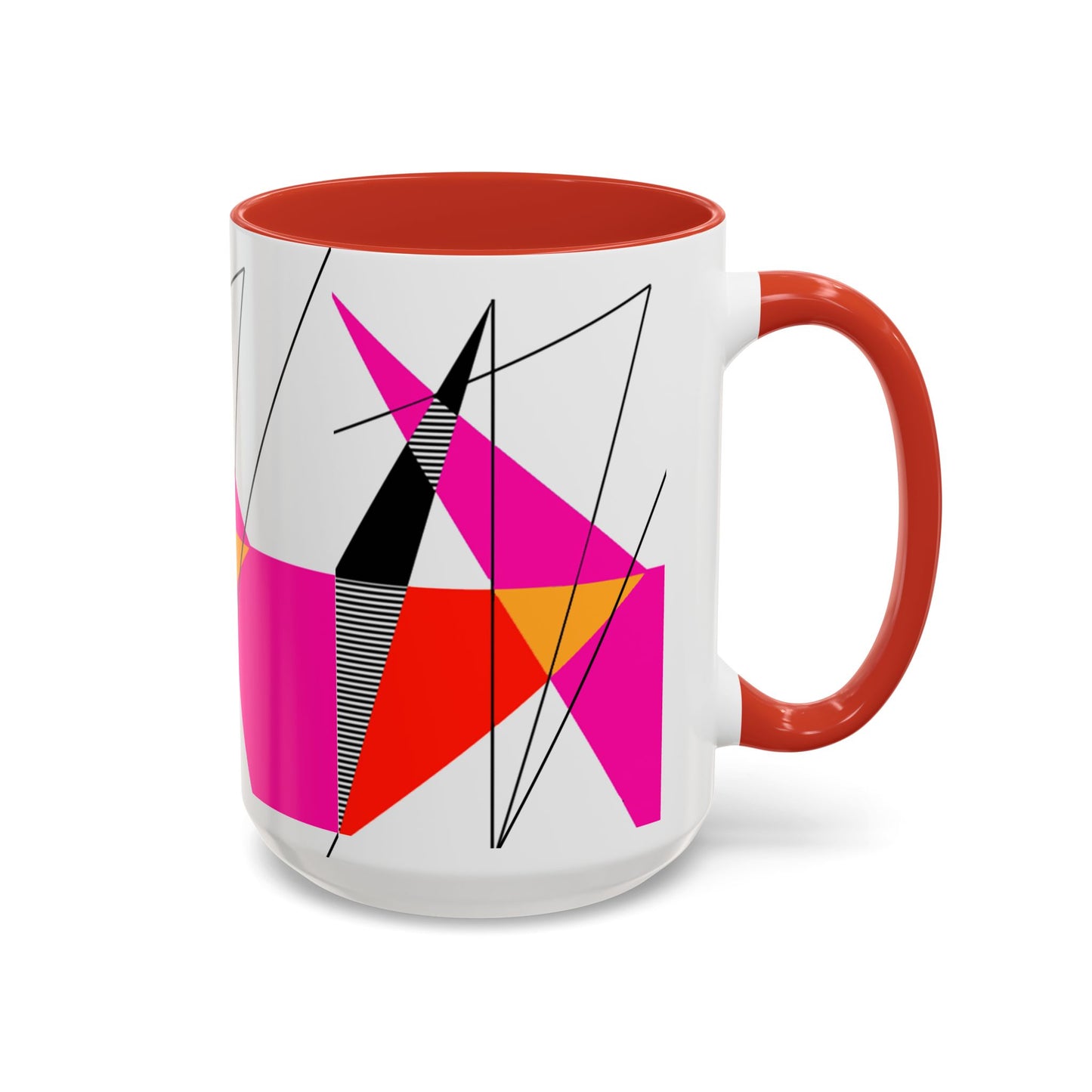Vibrant Geometric Accent Coffee Mug