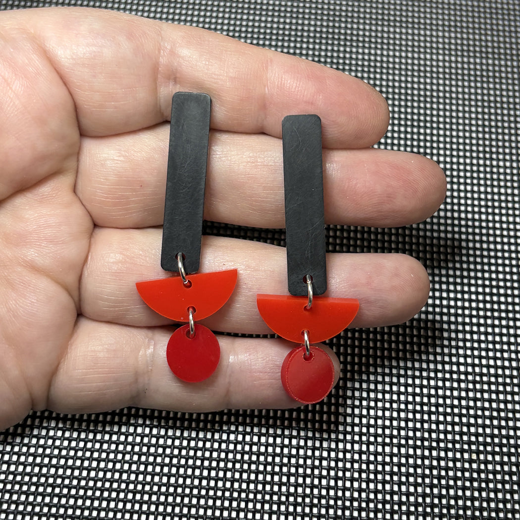 Large Geometric Stick Earrings