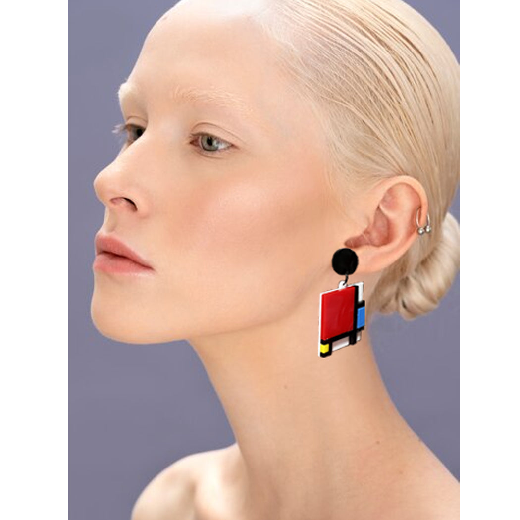 Mondrian Square Earrings