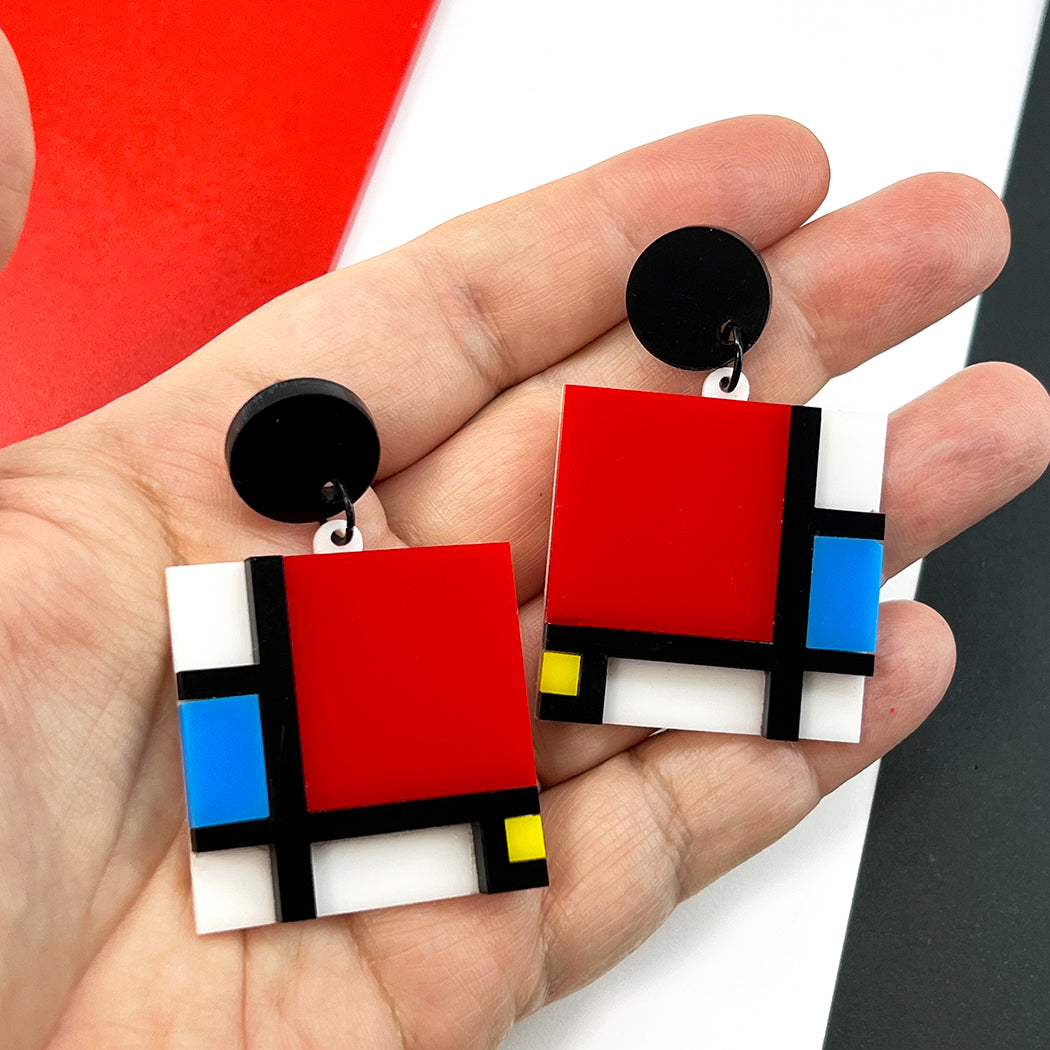Mondrian Square Earrings