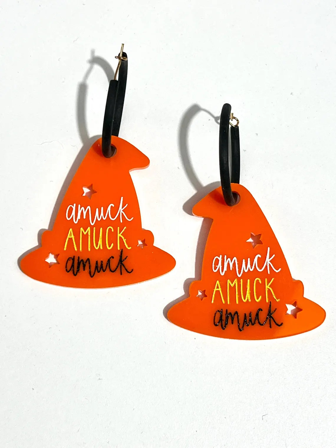 Amuck Amuck Amuck Witch Hat Hoop Earrings