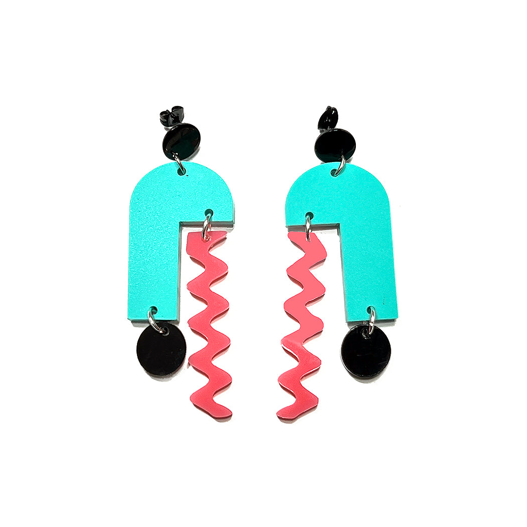 Arch Mobile Earrings - 80s Art Girl