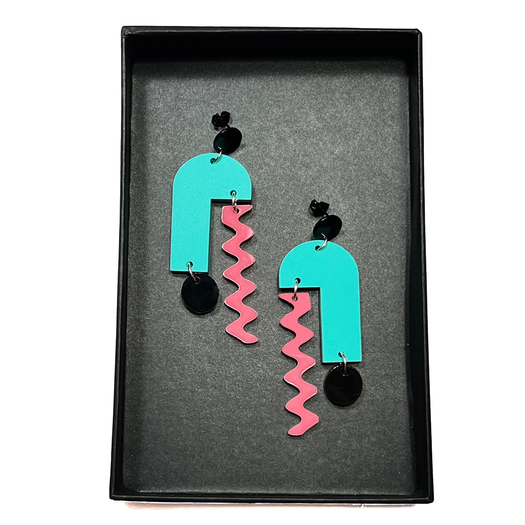 Arch Mobile Earrings - 80s Art Girl