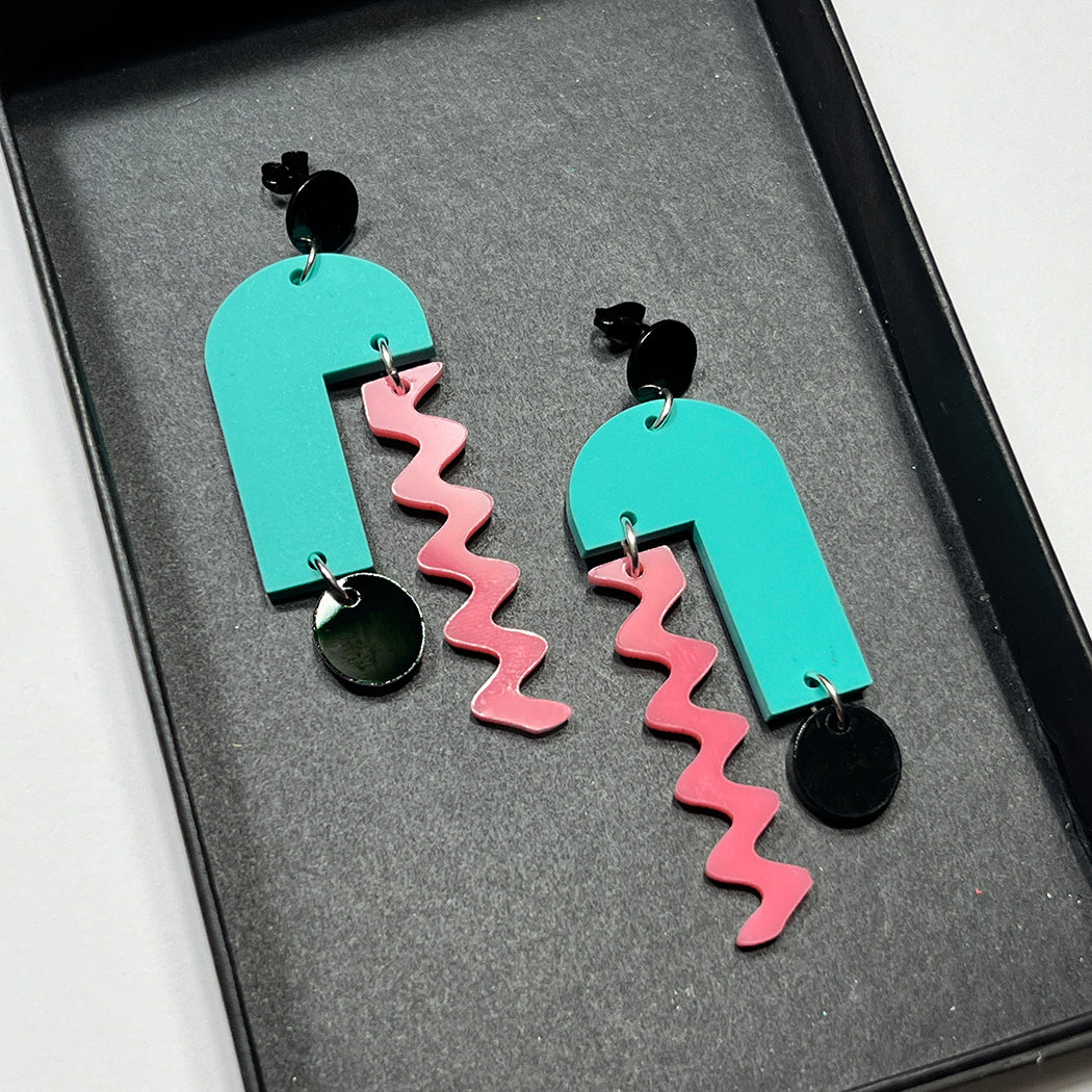 Arch Mobile Earrings - 80s Art Girl