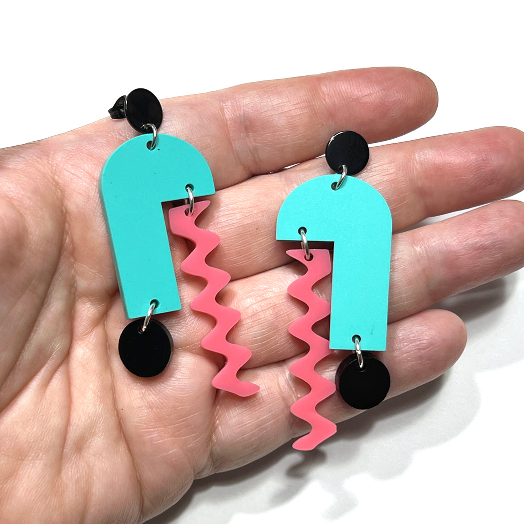 Arch Mobile Earrings - 80s Art Girl