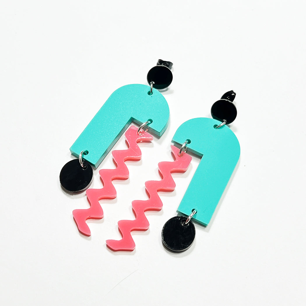 Arch Mobile Earrings - 80s Art Girl