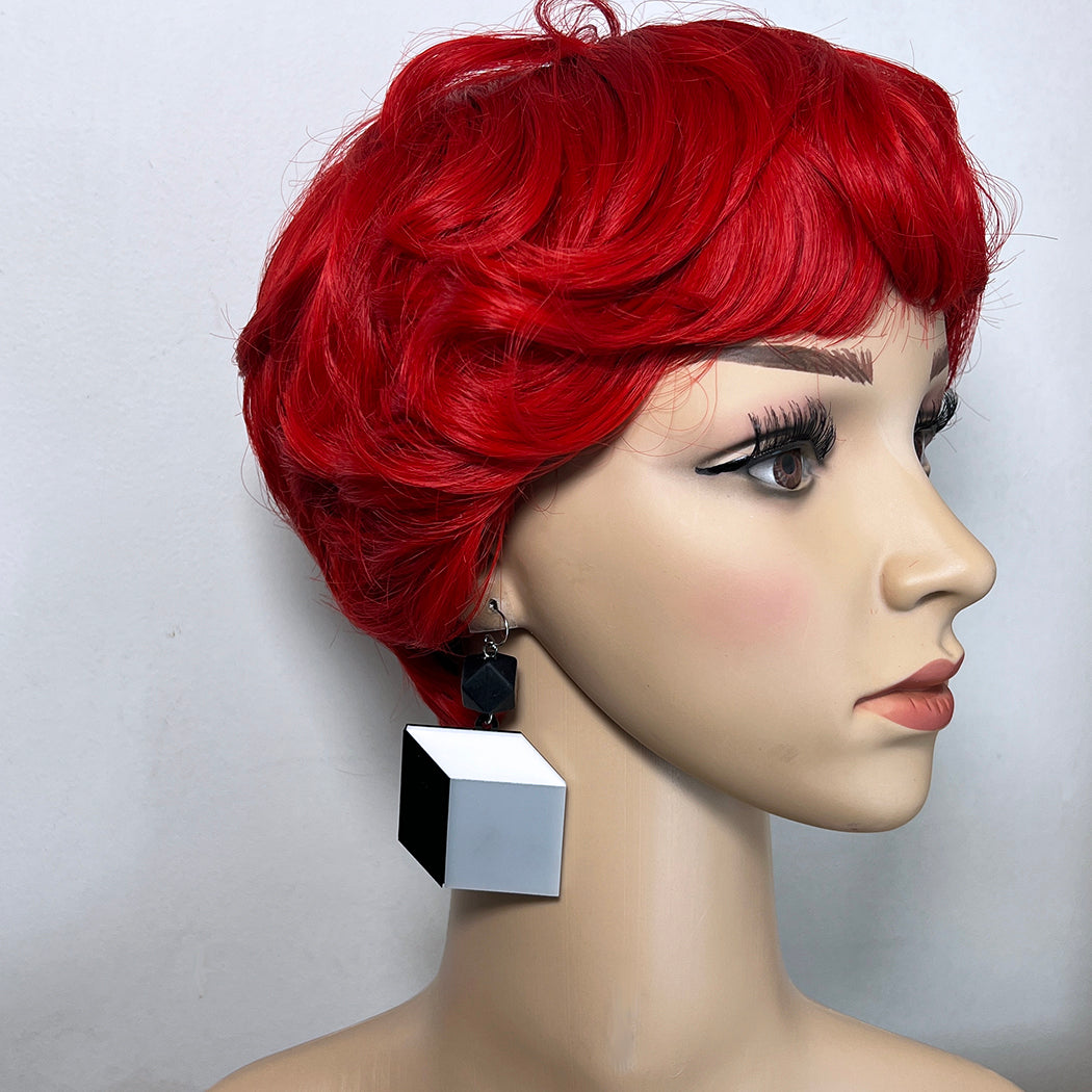 Trompe L'oeil Cube Earrings - Shadow