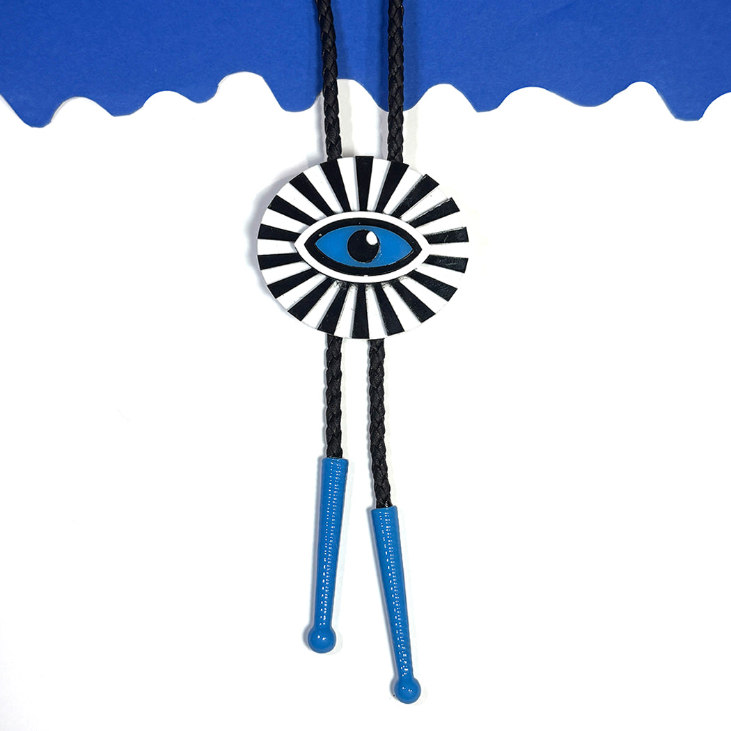 All Seeing Eye Bolo Tie - Black Cord