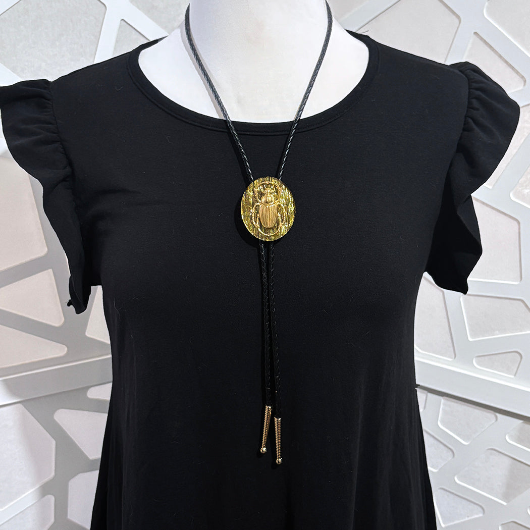 Bold Gold Scarab Bolo