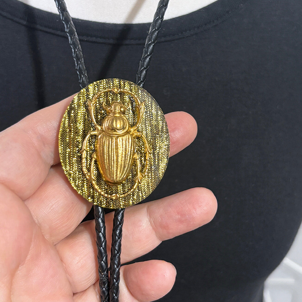 Bold Gold Scarab Bolo