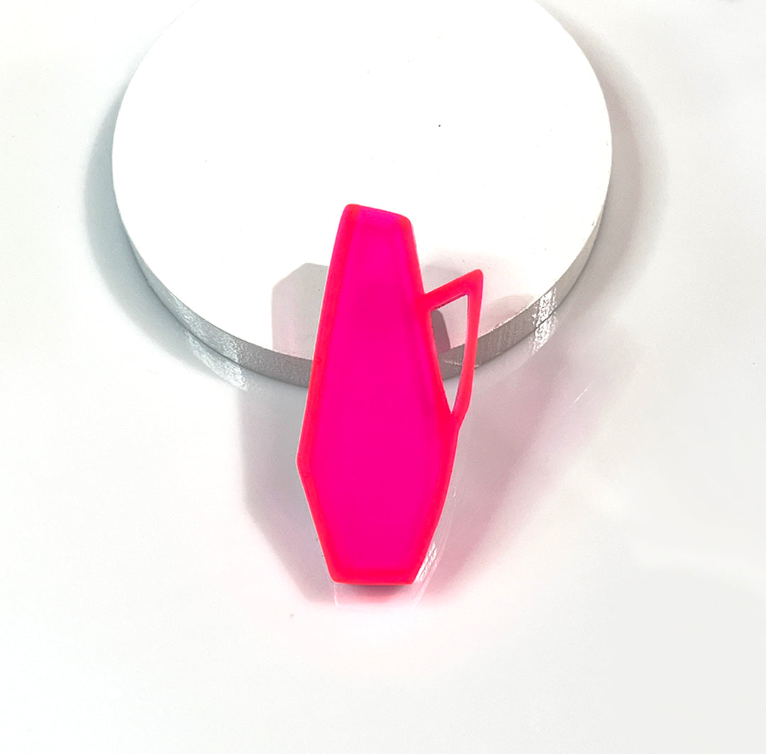 Mid Century Vase Brooch - Transparent Hot Pink