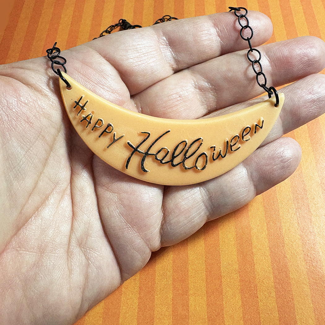 Vintage Happy Halloween Banner - Orange
