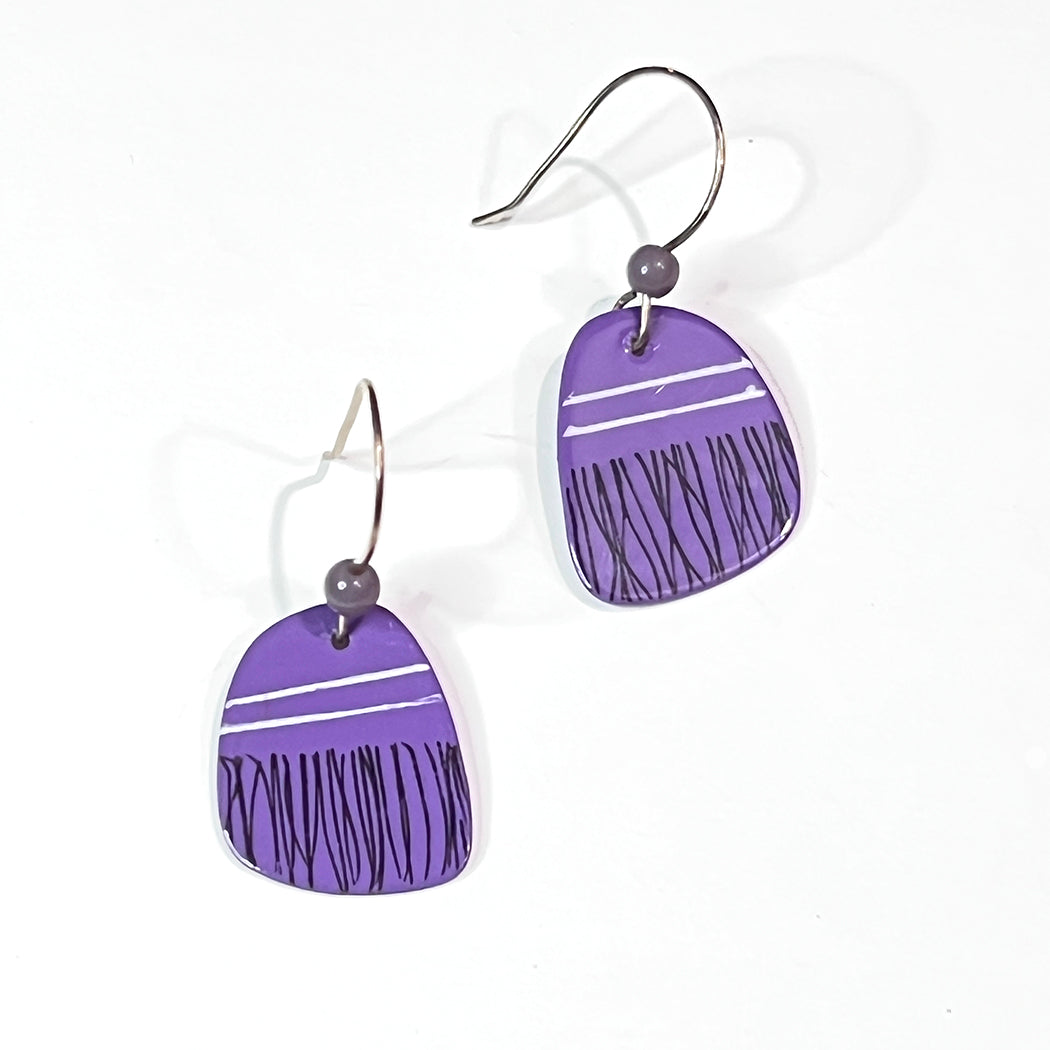 Purple Stripes Earrings