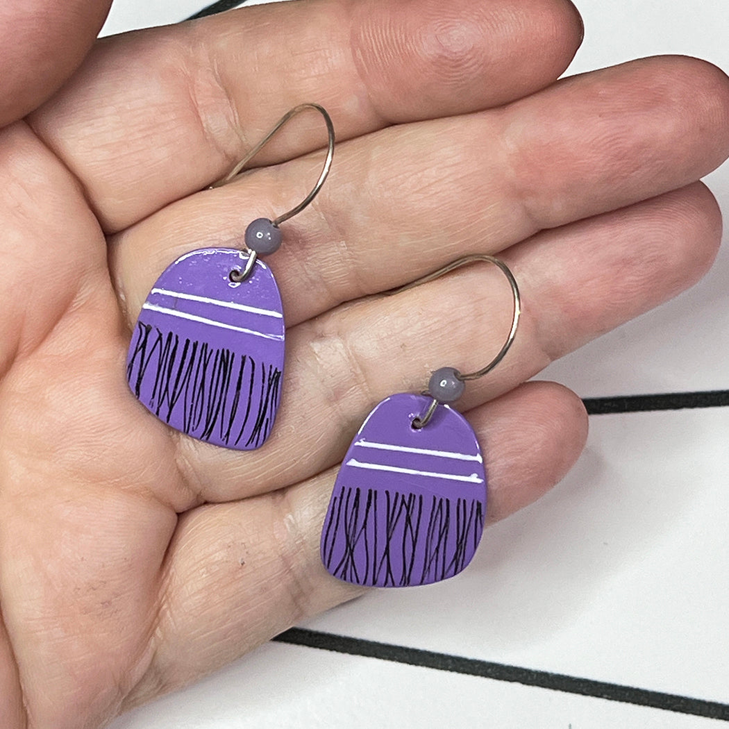 Purple Stripes Earrings