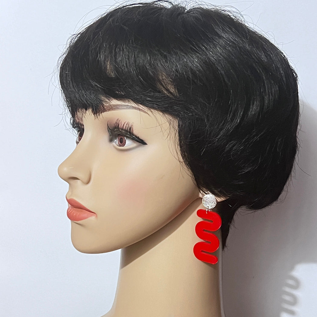 Red Curves Earrings