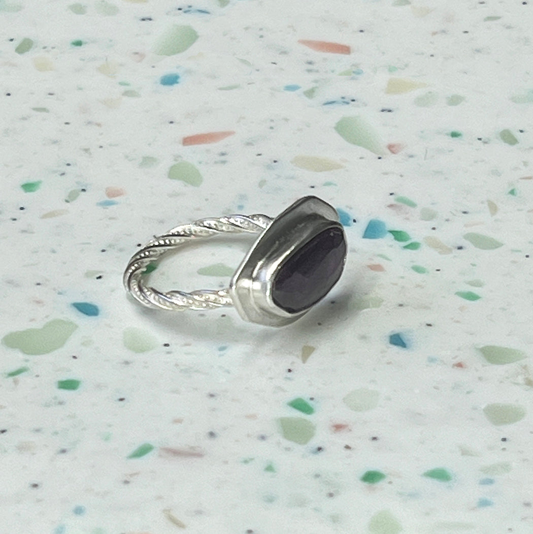 Abstract Red Tourmaline Ring Size 6 1/2