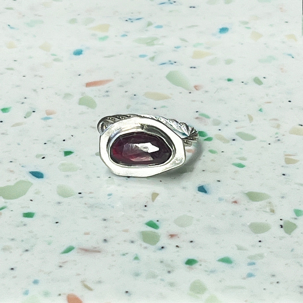 Abstract Red Tourmaline Ring Size 6 1/2
