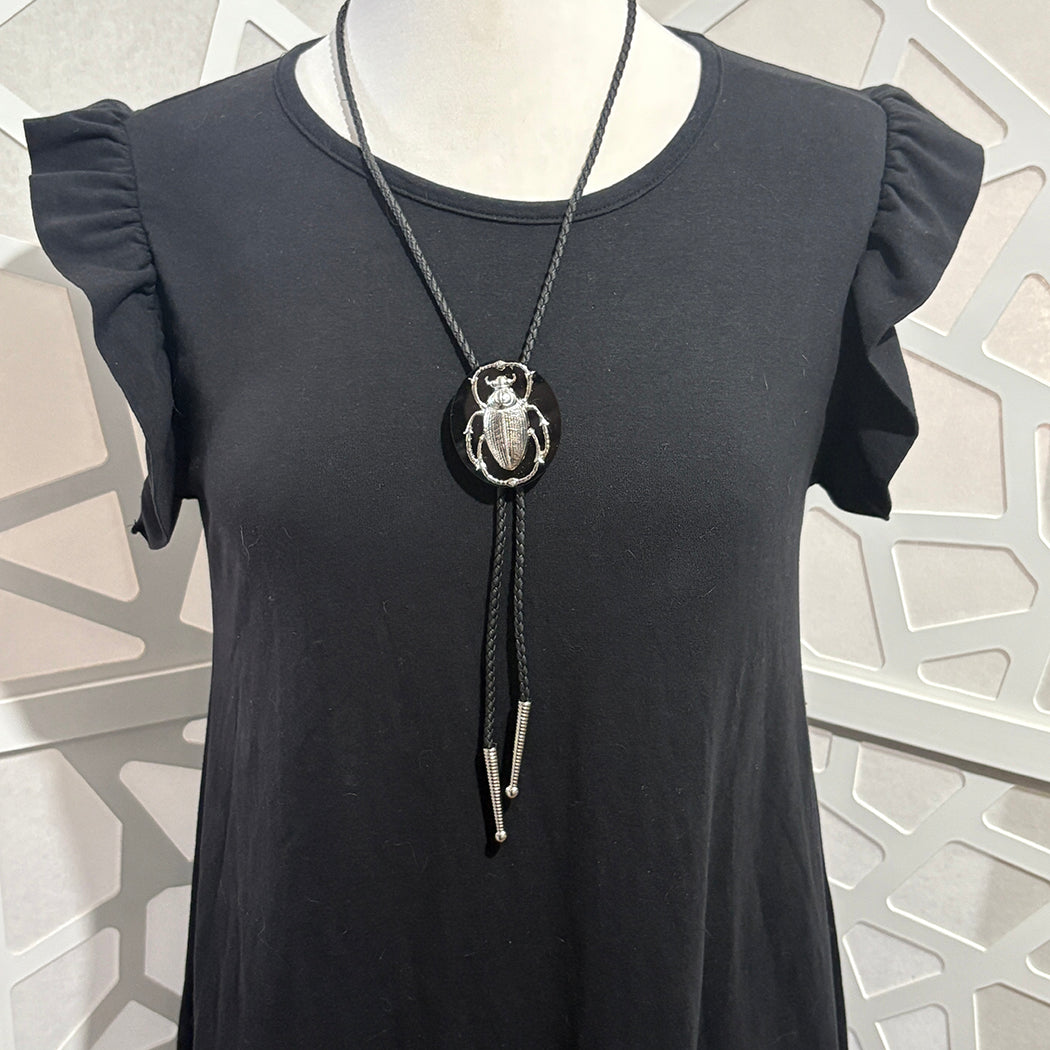 Extra Large Silver Scarab Bolo