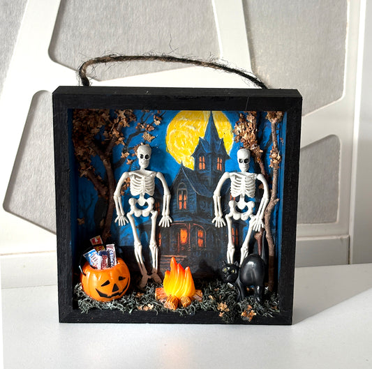 Skeleton Dance Party Shadow Box