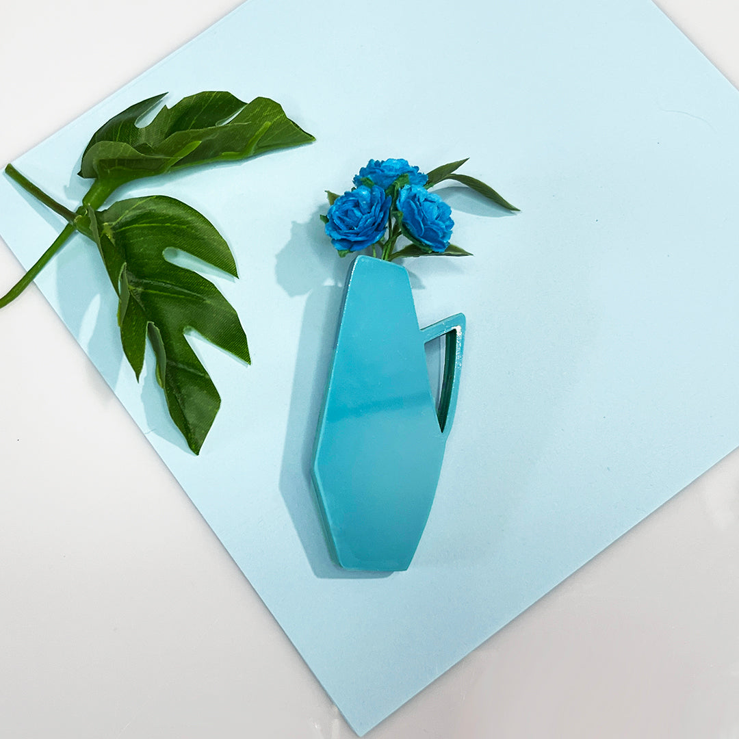 Mid Century Vase Brooch - Dark Turquoise