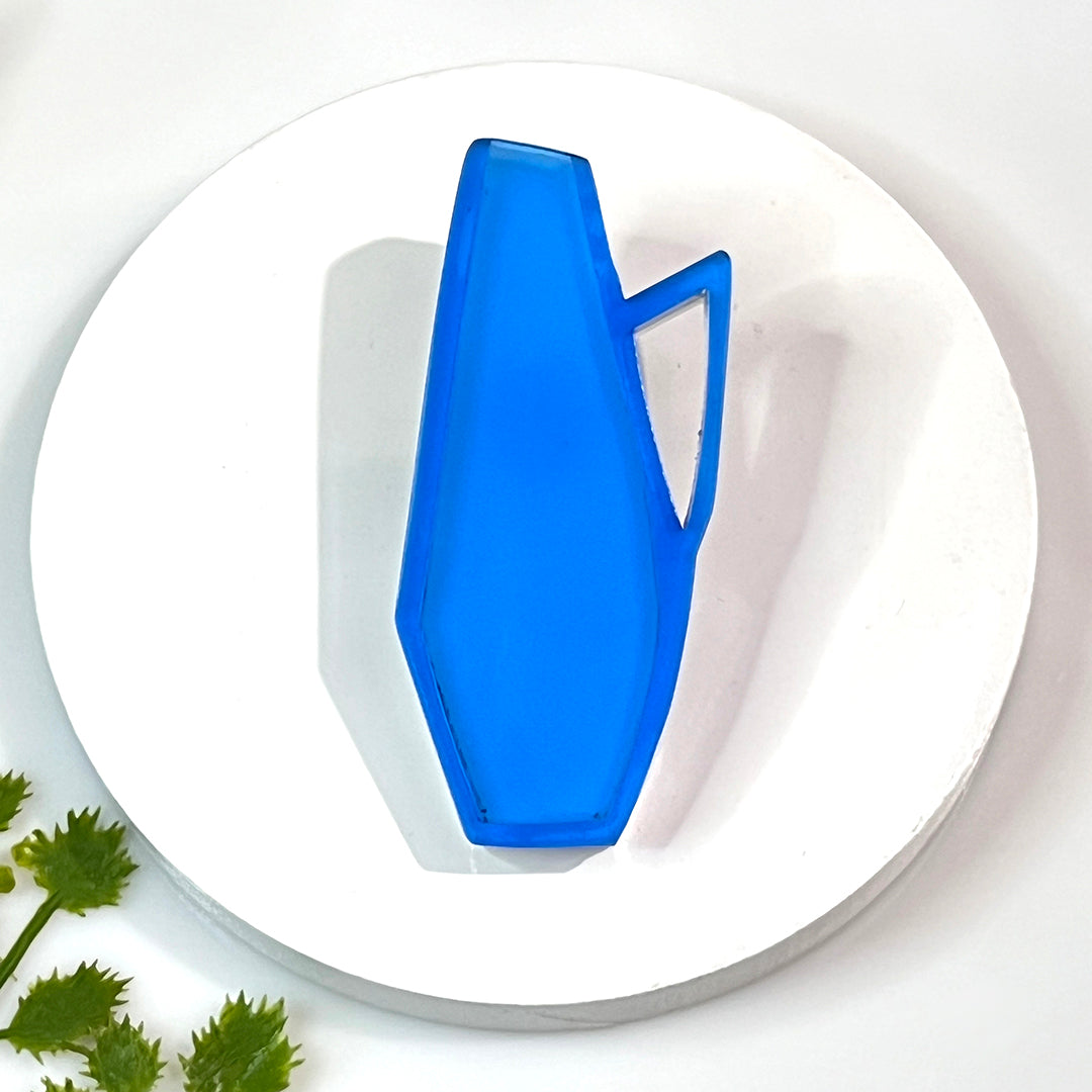 Mid Century Vase Brooch - Transparent Blue