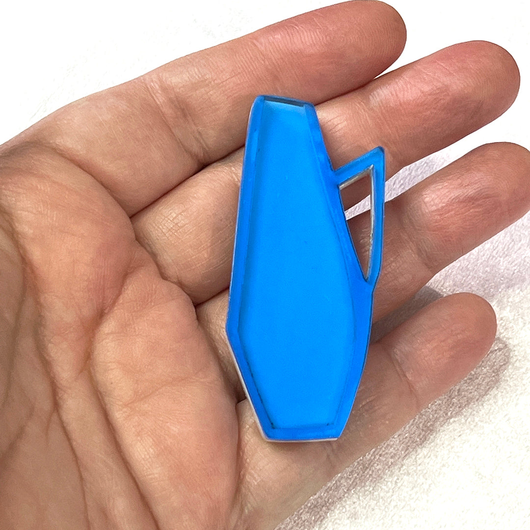 Mid Century Vase Brooch - Transparent Blue
