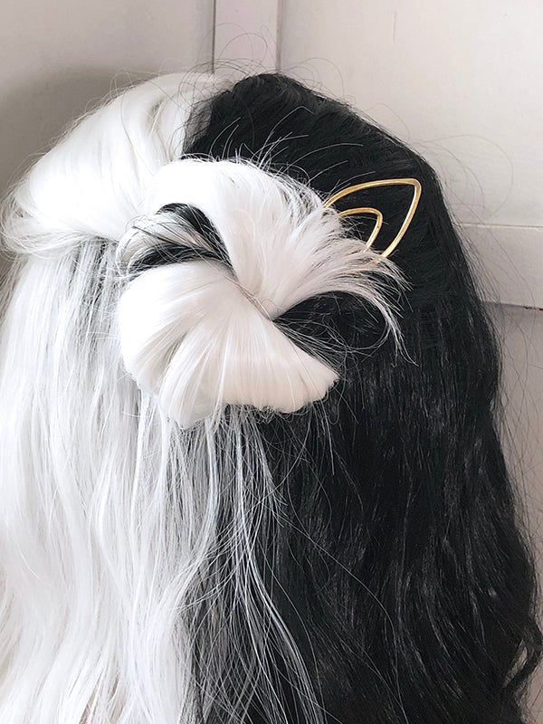 Brass Abstract Leaf Hair Fork for Thick Hair