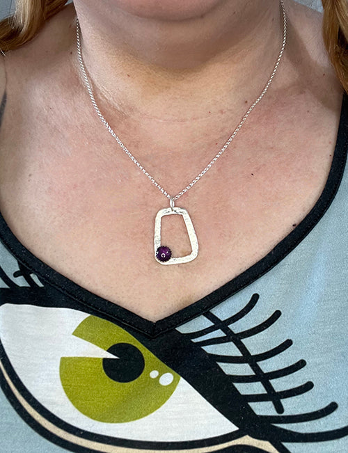 Amethyst Square Pendant