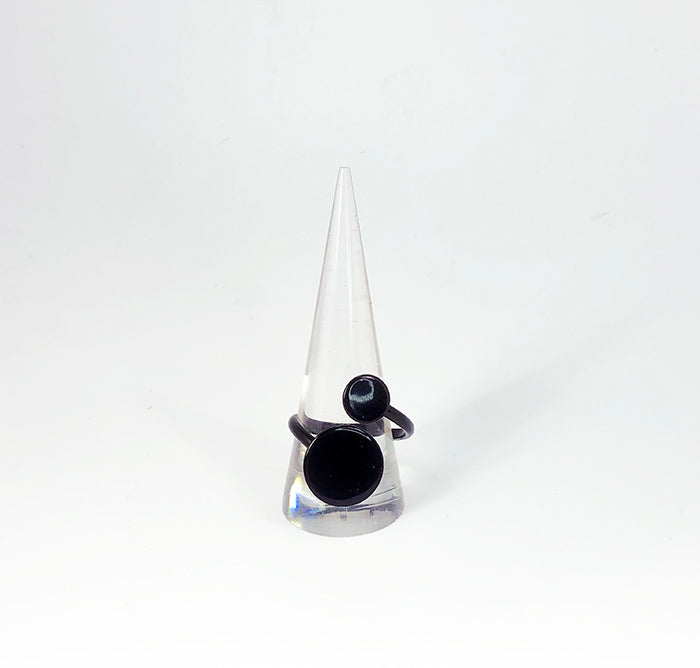 Black Double Dots Ring