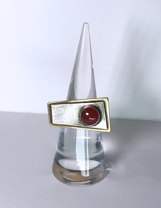 Carnelian Googie Inspired Ring size 6 1/2