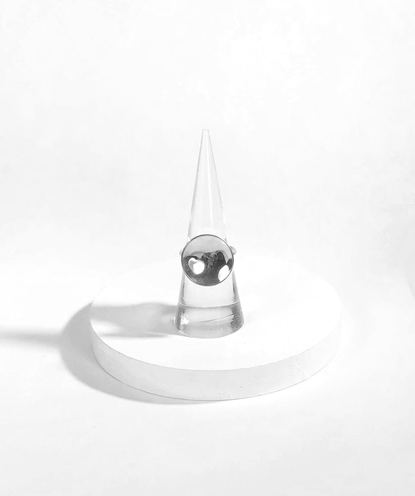 Large Sterling Disc Ring 7 1/2