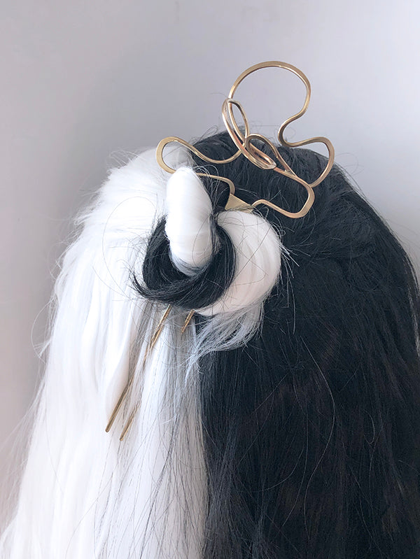 Pathway Sculpture Brass Hair Pin
