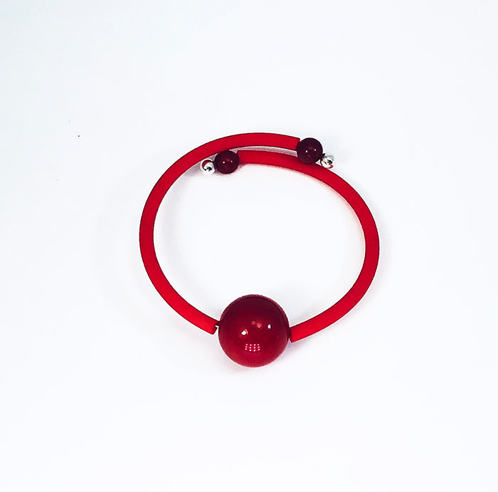 Bauhaus Wrap Bracelet in Red