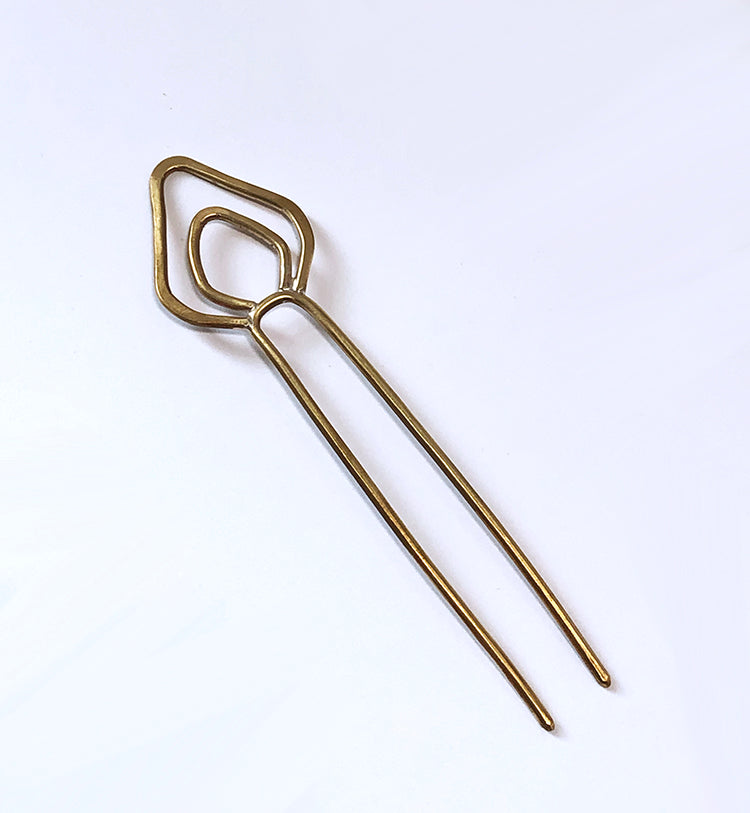 Brass Leaf Hair Fork for Thin/Medium Hair