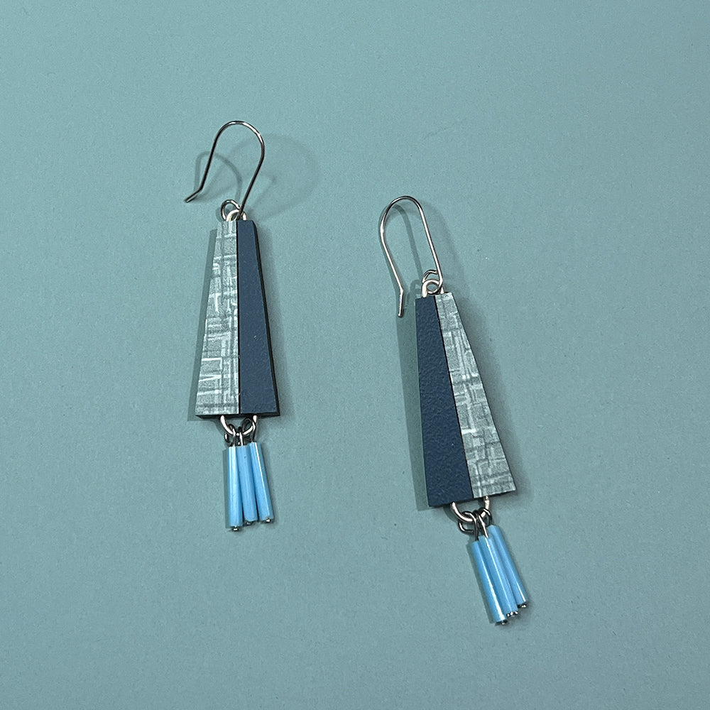 Teal Colorblock Earrings EAR213