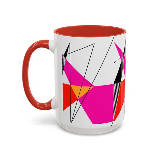 Vibrant Geometric Accent Coffee Mug