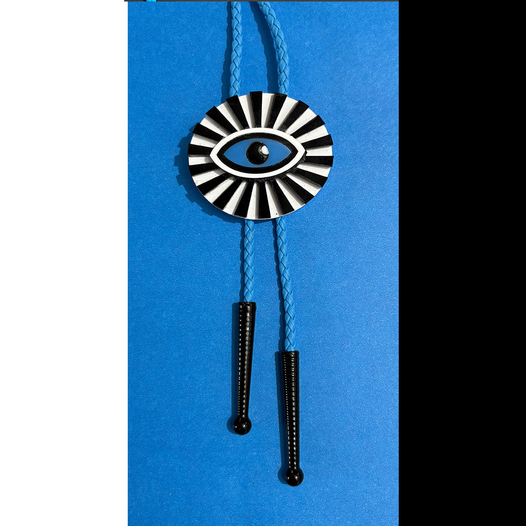 All Seeing Eye Bolo Tie- Blue Cord