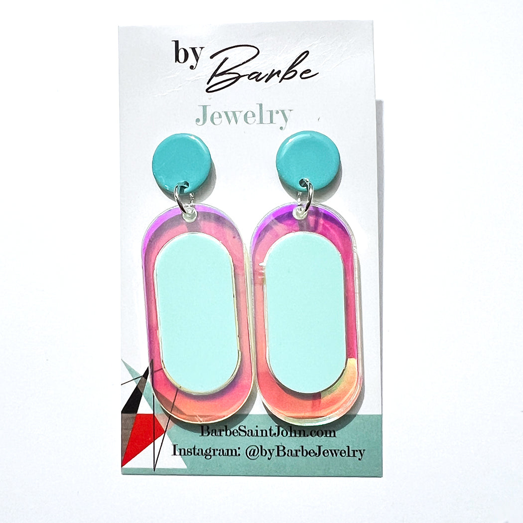 Colorblock Mod Oval Earrings