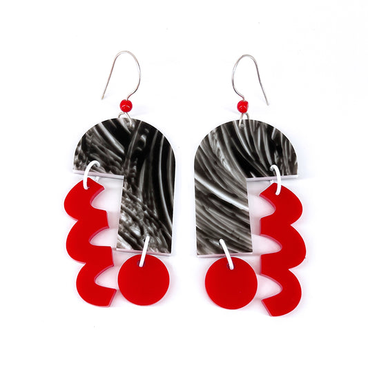 Arch Mobile Earrings in Brushstrokes