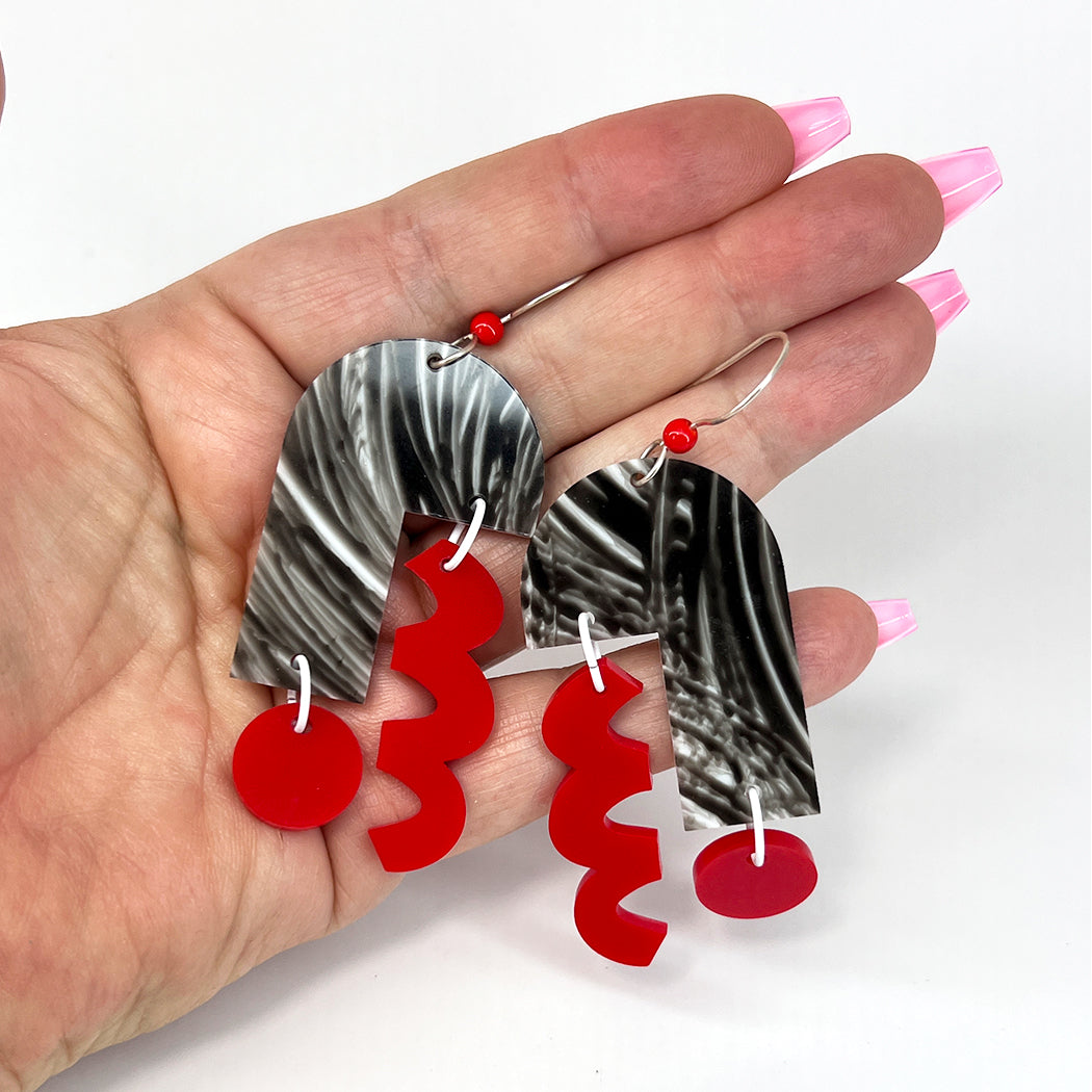 Arch Mobile Earrings in Brushstrokes