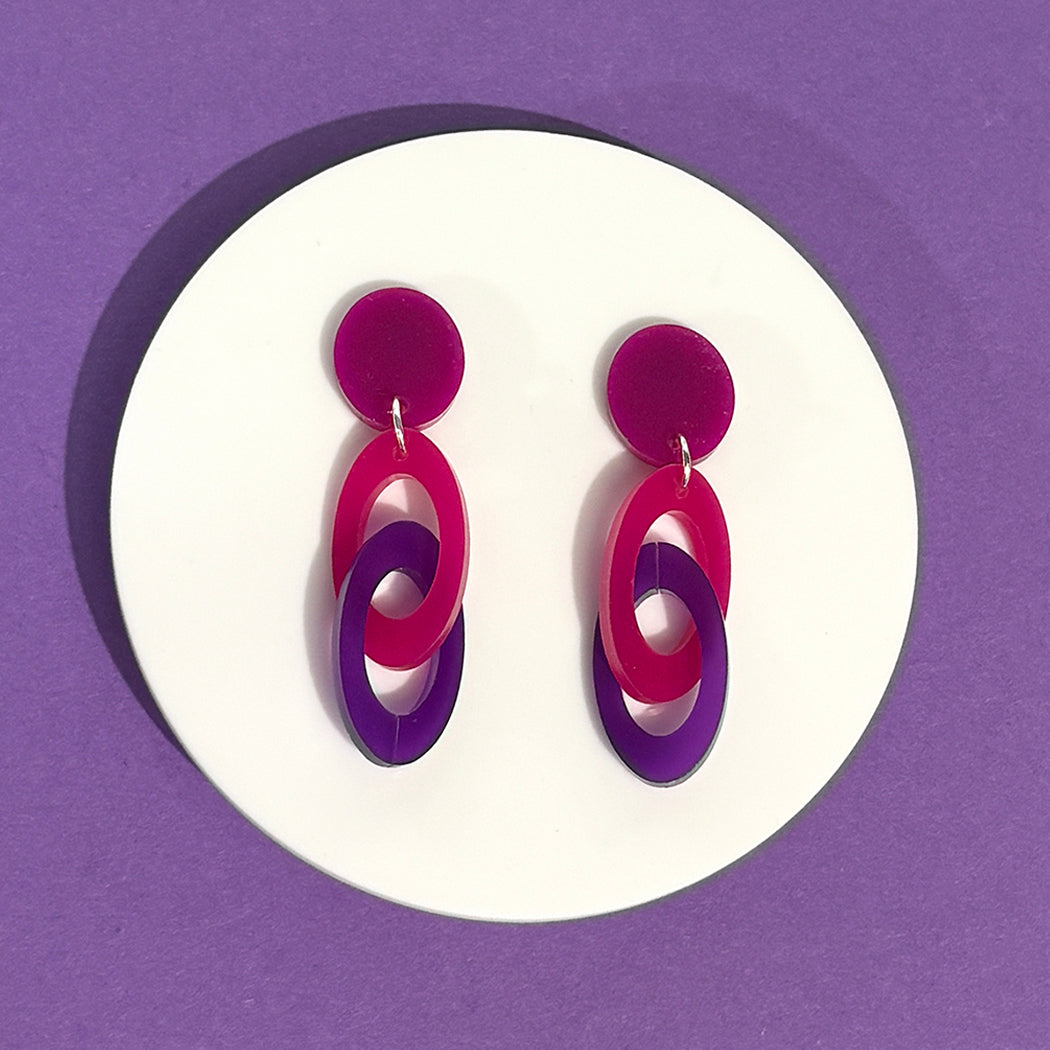 Chunky Colorful Link Earrings - Assorted Colors