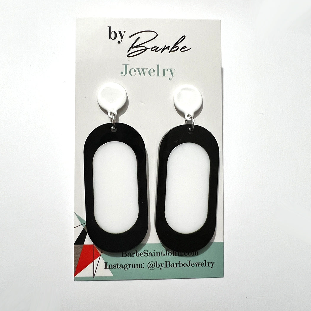 Colorblock Mod Oval Earrings