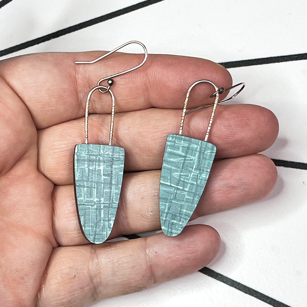 Blue Hatchmark Earrings