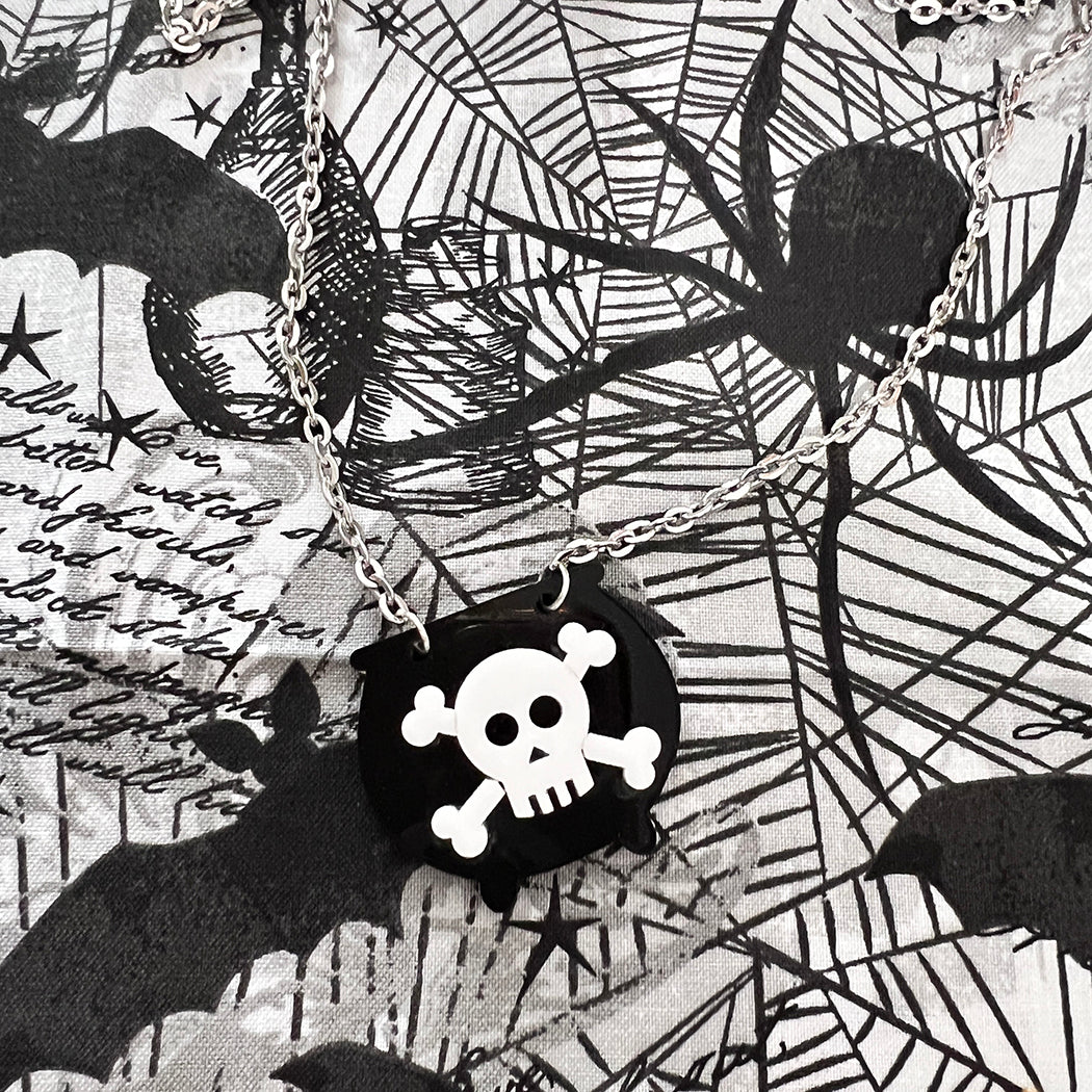 Skull and Crossbones Cauldron Pendant