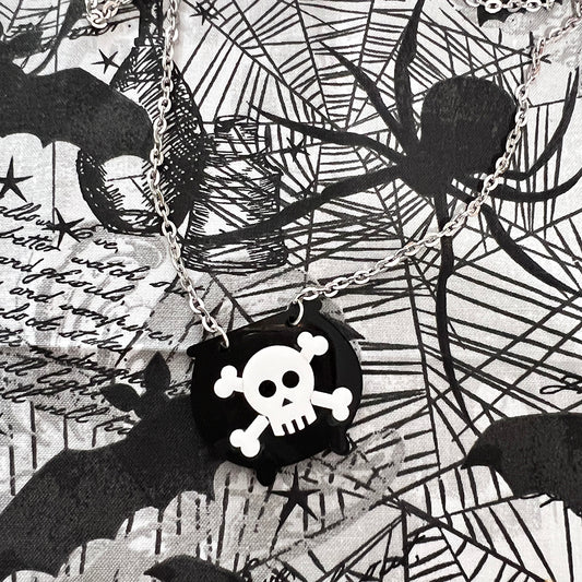 Skull and Crossbones Cauldron Pendant