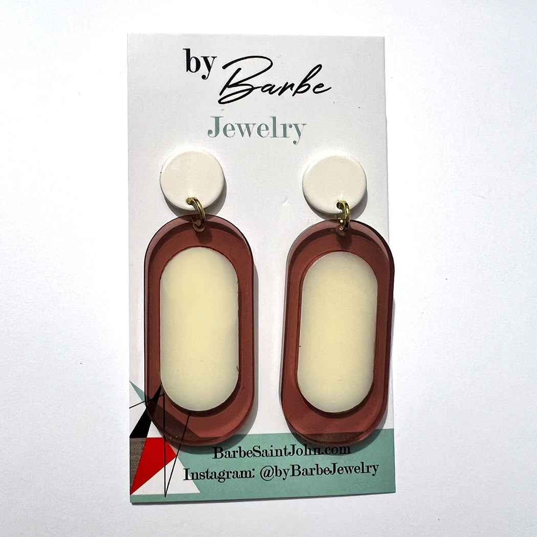 Colorblock Mod Oval Earrings