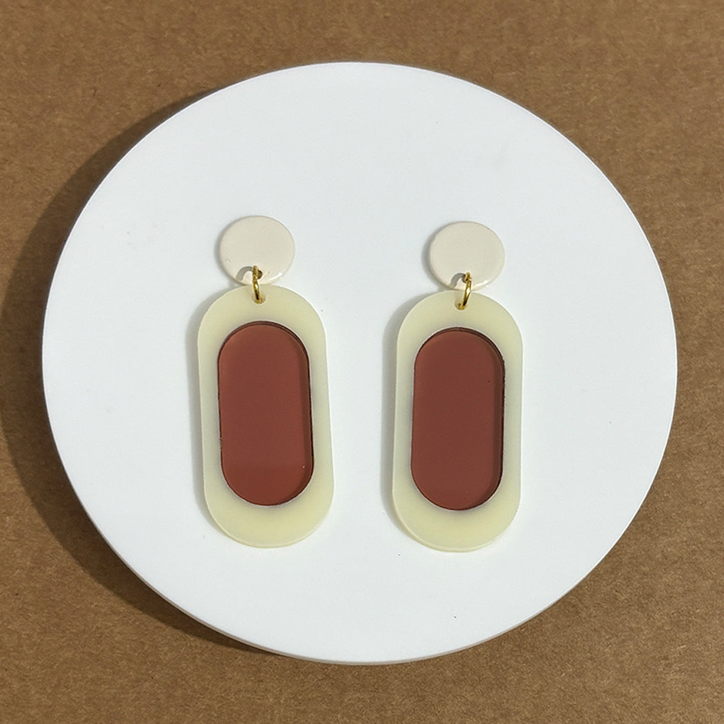 Colorblock Mod Oval Earrings