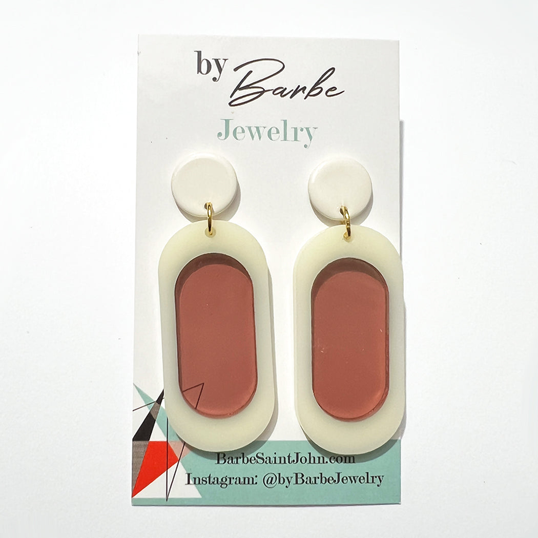 Colorblock Mod Oval Earrings