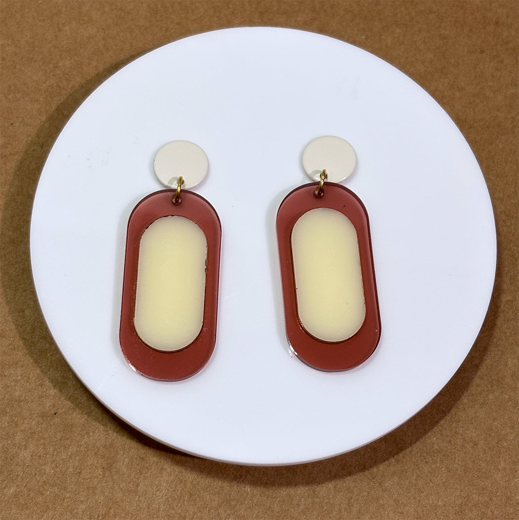 Colorblock Mod Oval Earrings